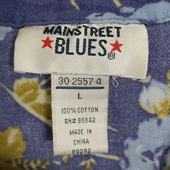 Vtg Floral Button-Up Shirt Women's LG Cotton Lightweight Relaxed Fit Oversized - Picture 2 of 6